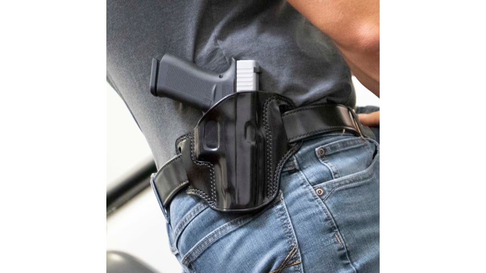 Galco Combat Master Belt Leather Holster, Right Hand, Glock 48, Black, CM834B
