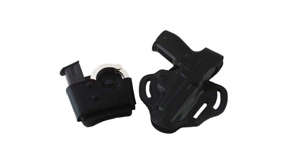 Galco Cop 3 Slot Steerhide OWB Belt Holster, Kahr Arms K40/Kahr Arms K9/Kahr Arms CW9/Kahr Arms P9/Kahr Arms P40/Kahr Arms CW40/Kahr Arms P45/Kahr Arms S9, Left Hand, Plain, Black, CTS291B