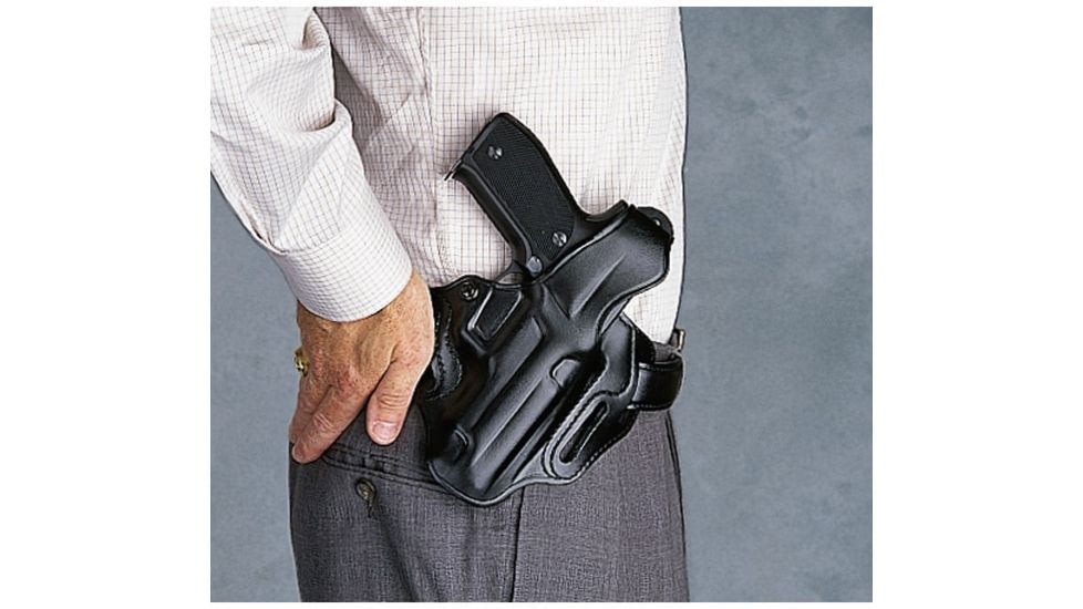 Galco Cop 3 Slot Steerhide OWB Belt Holster, Kahr Arms K40/Kahr Arms K9/Kahr Arms CW9/Kahr Arms P9/Kahr Arms P40/Kahr Arms CW40/Kahr Arms P45/Kahr Arms S9, Left Hand, Plain, Black, CTS291B