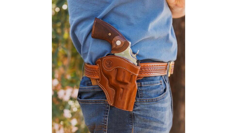 Galco Masterbilt Revenger Premium Steerhide OWB Belt Holster, S&amp;W Model 27 N 4in, S&amp;W Model 28 N 4in, S&amp;W Model 29 N 4in, S&amp;W Model 629 N 4in, Right Hand, Tan, REV126