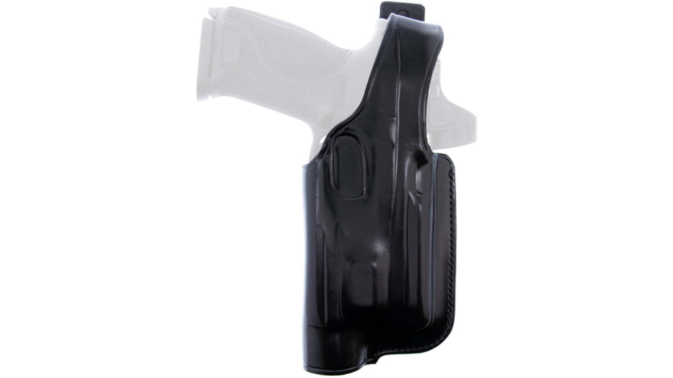 Galco Halo Belt Leather Holster, Smith &amp; Wesson M&amp;P 4.25in 9/.40 w/WML w/wo RDS, Right Hand, Black, HLO472RB