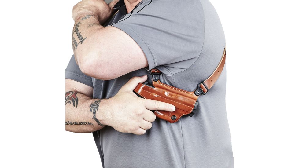 Galco Miami Classic Shoulder Holster System, Tan, 5in 1911-Style Pistols