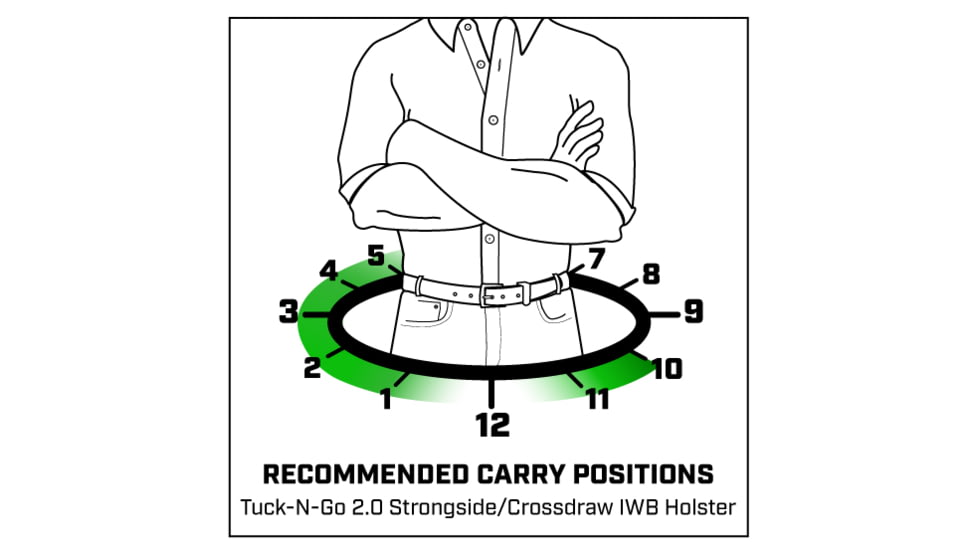 Galco Tuck-N-Go 2.0 Strongside/Crossdraw Iwb Holster, Ruger Max-9, Ambidextrous, Black, TUC890B