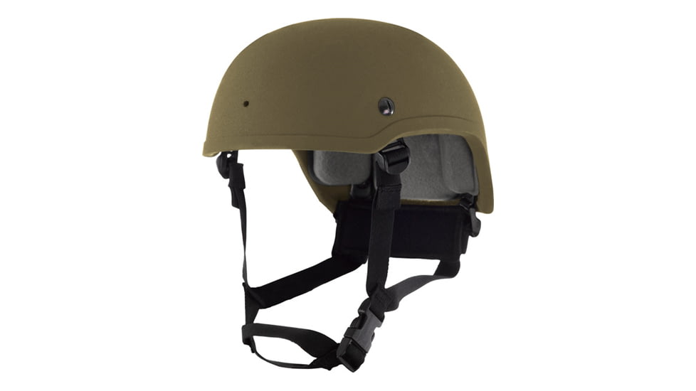 Galvion Batlskin Viper P4 Helmet, High Cut, Viper Front Mount and Interlocking Long Rails Option, X-Large, Tan, 4-0555-5120