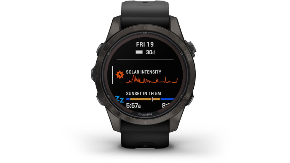 Garmin Fenix 7X ProSapphire Solar Edition Titanium with Fog Gray/Ember Orange Band Watch, 010-02778-14