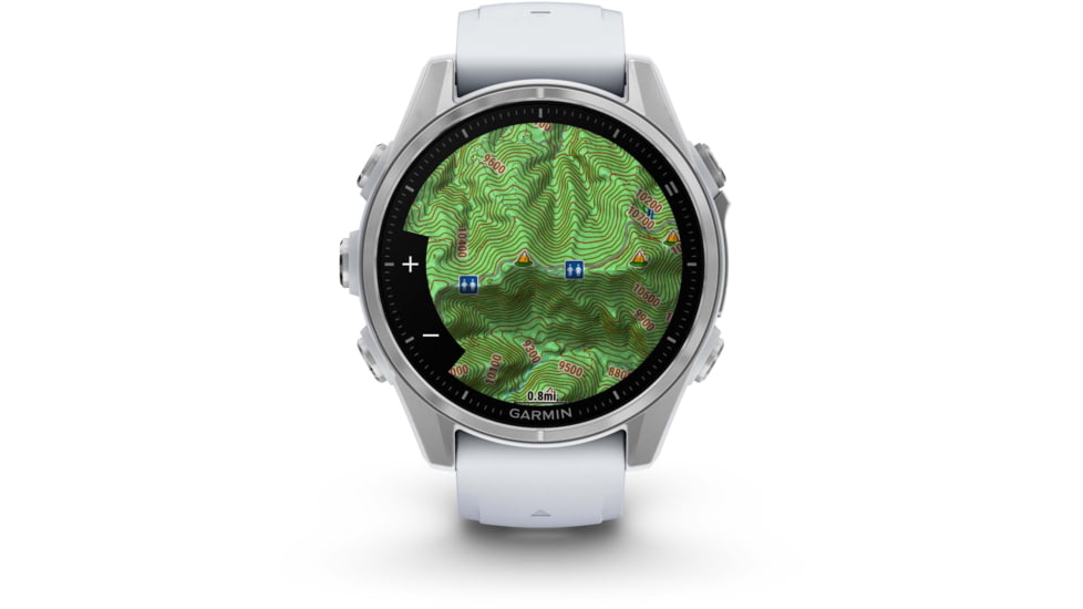 Garmin fenix 8 AMOLED 43mm GPS Watch, Silver with Whitestone Silicone Band, 010-02903-00