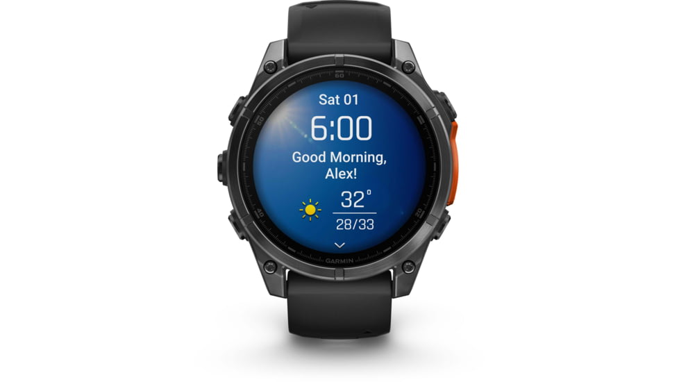 Garmin fenix 8 AMOLED 47mm GPS Watch, Slate Gray with Black Silicone Band, 010-02904-00