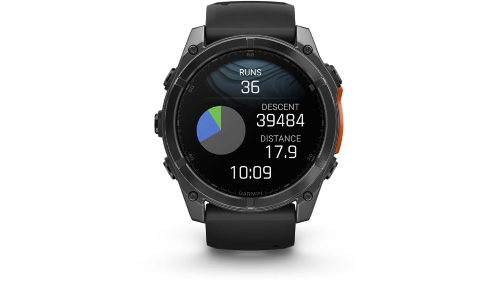 Garmin fenix 8 AMOLED 51mm GPS Watch, Slate Gray with Black Silicone Band, 010-02905-00