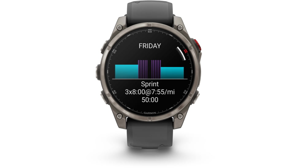 Garmin Fenix 8 Pro Unisex Watches, 47mm Case Diameter, Titanium Bezel, Graphite/Black Silicone Band, 010-03198-10