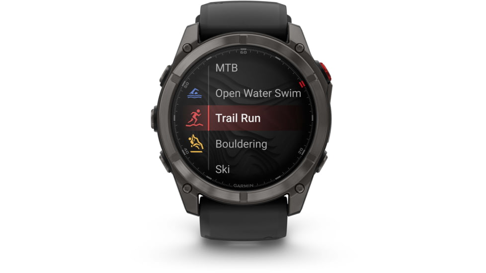 Garmin Fenix 8 Pro Unisex Watches, 51mm Case Diameter, Titanium Bezel, Black/Pebble Gray Silicone Band, 010-03199-00