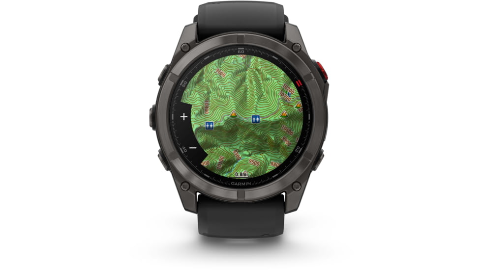Garmin Fenix 8 Pro Unisex Watches, 51mm Case Diameter, Titanium Bezel, Black/Pebble Gray Silicone Band, 010-03199-00