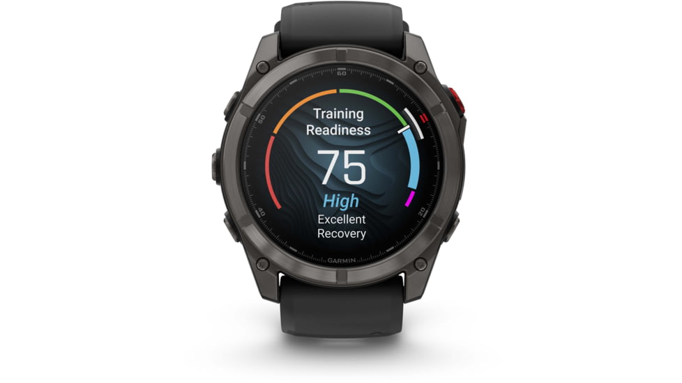 Garmin Fenix 8 Pro Unisex Watches, 51mm Case Diameter, Titanium Bezel, Black/Pebble Gray Silicone Band, 010-03199-00