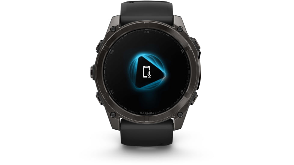 Garmin fenix 8 AMOLED 51mm GPS Watch, Sapphire, Carbon Gray DLC Titanium with Black/Pebble Gray Silicone, 010-02905-20