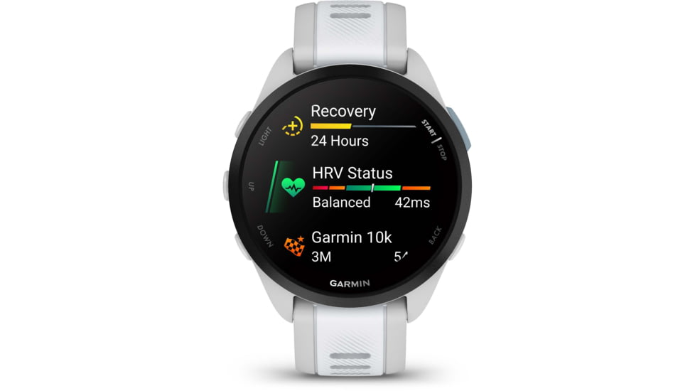 Garmin Forerunner 165 43mm Watch, Mist Gray/Whitestone, 010-02863-21