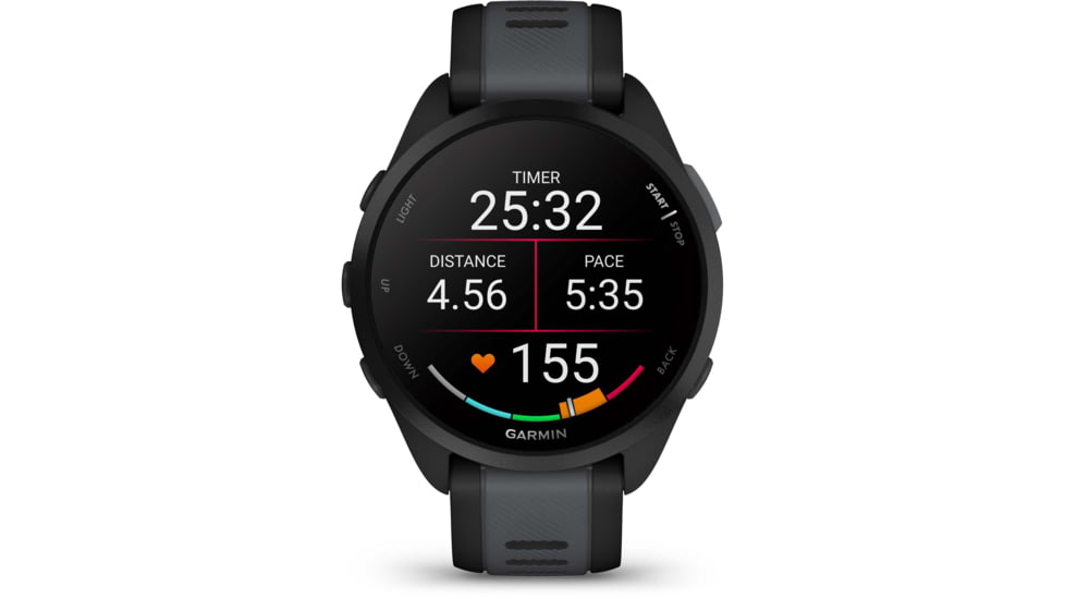 Garmin Forerunner 165 Music 43mm Watch, Black/Slate Gray, 010-02863-30