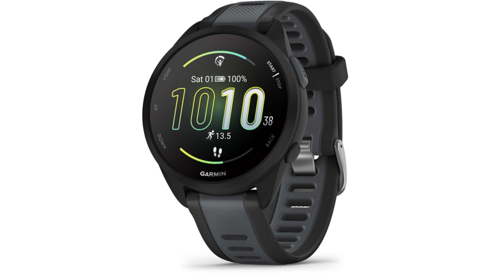 Garmin Forerunner 165 Music 43mm Watch, Black/Slate Gray, 010-02863-30