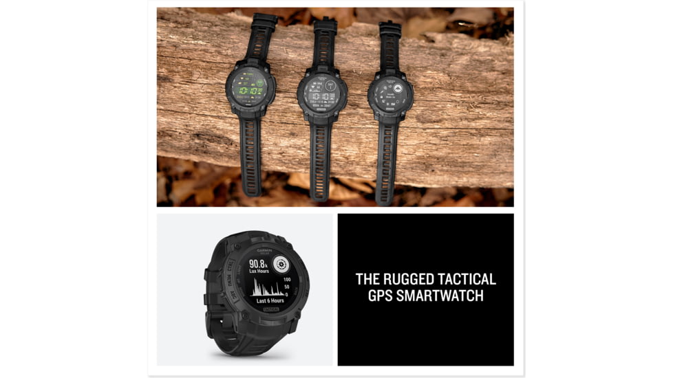 Garmin Instinct 3 Solar Tactical Watch, Black, 50mm, Polymer/Aluminum, Black, Silicone, 010-02935-50