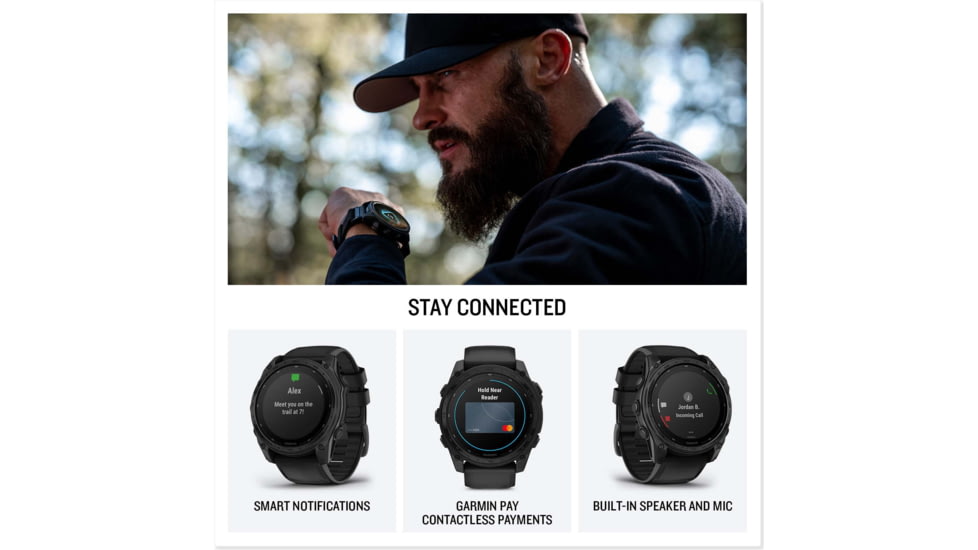 Garmin Tactix 8 Premium Tactical GPS Watch - Solar, 51mm, Black, 010-03407-00
