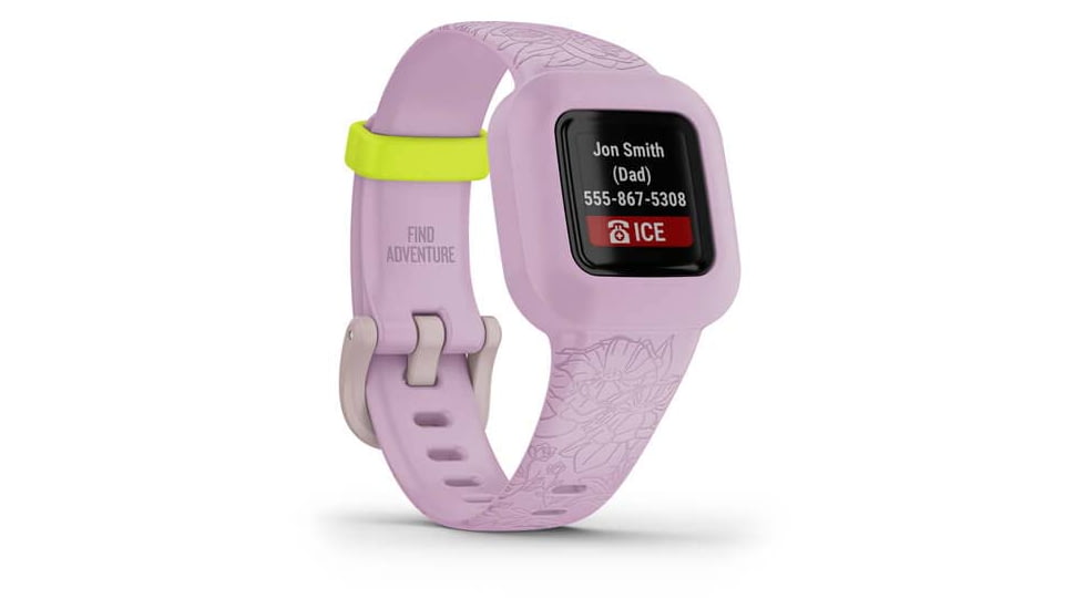 Garmin Vivofit jr3 Kids Fitness Tracker, Floral Pink, 010-02441-21
