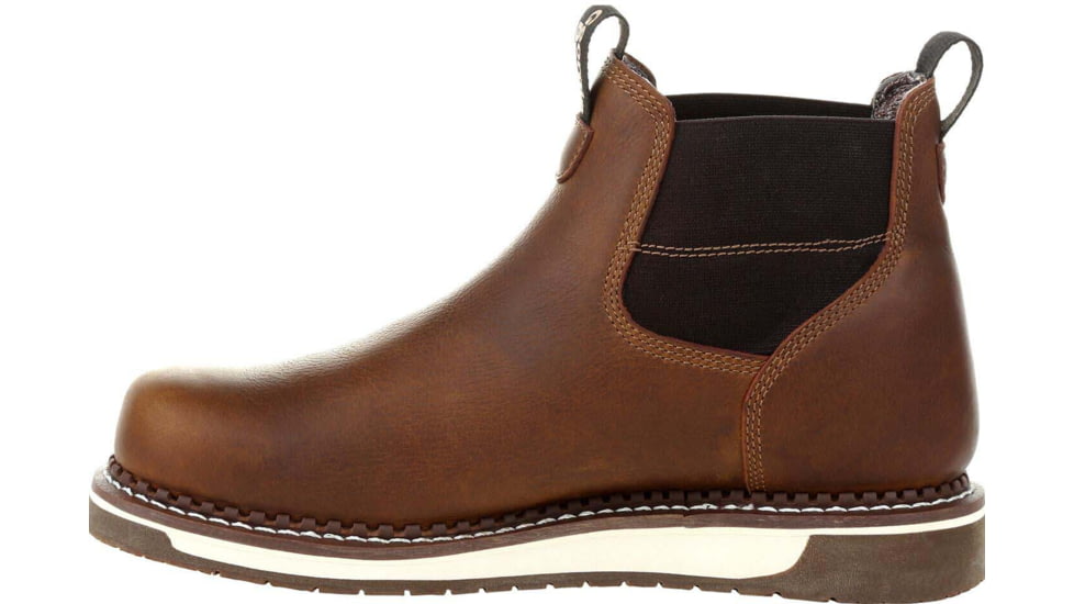 Georgia Boot AMP LT Wedge Steel Toe Waterproof Chelsea Work Boot - Mens, Medium, Brown, 10, GB00353-100M