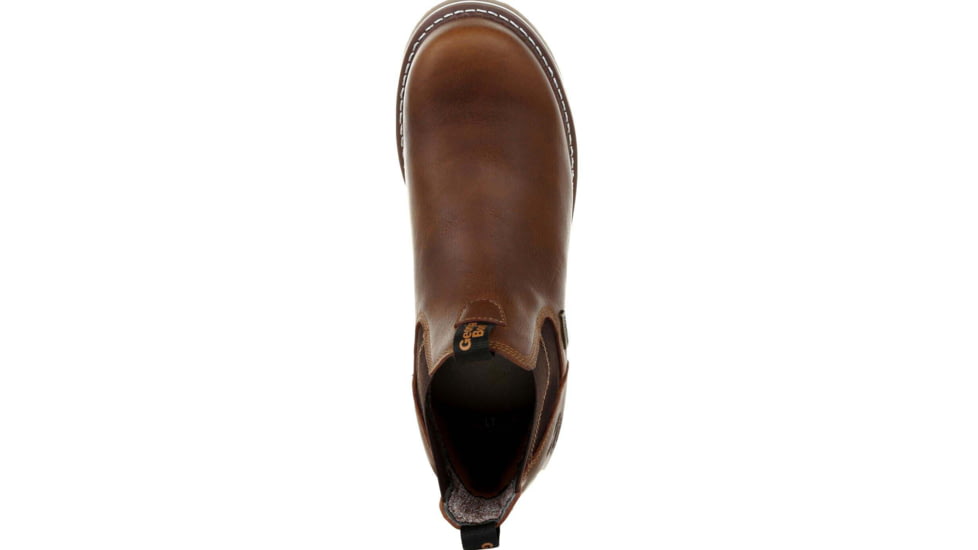 Georgia Boot AMP LT Wedge Steel Toe Waterproof Chelsea Work Boot - Mens, Medium, Brown, 10, GB00353-100M