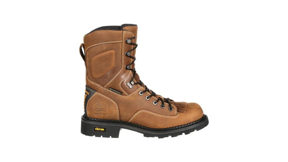 Georgia Boot Comfort Core Waterproof Logger 8 inch Work Boot w/Composite Toe - Mens, Crazy Horse, 10.5 Wide, GB00123-105W