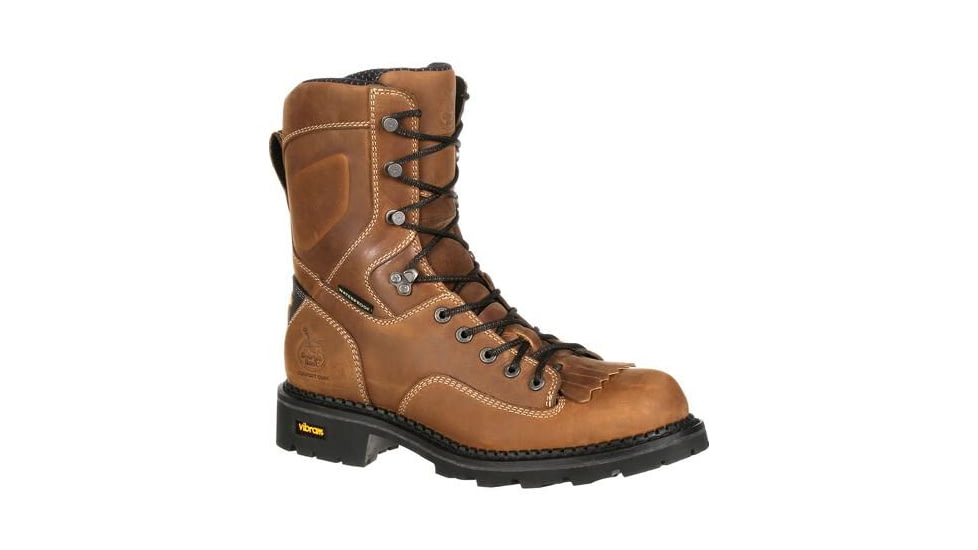 Georgia Boot Comfort Core Waterproof Logger 8 inch Work Boot w/Composite Toe - Mens, Crazy Horse, 10.5 Wide, GB00123-105W