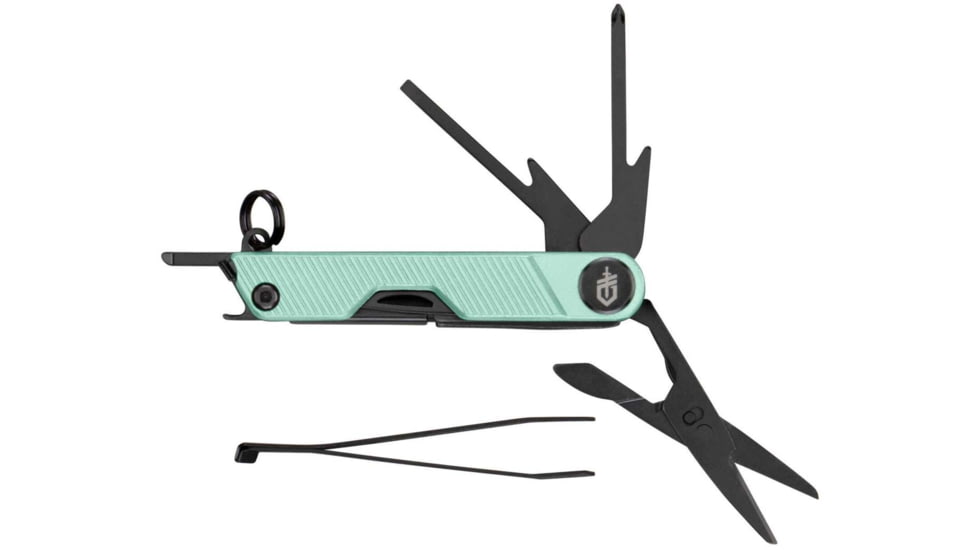 Gerber Armbar Mini Multi-Tool, 1.5in Black Oxide Plain Blade, Mint Green Aluminum Handle, 1072682
