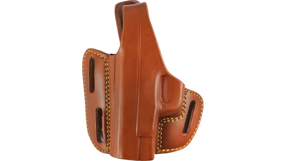 Gould &amp; Goodrich Three Slot Pancake Concealment OWB Belt Holster, S&amp;W M&amp;P 9mm/.40/.357, Left Hand, Chestnut Brown, 803-MPLH