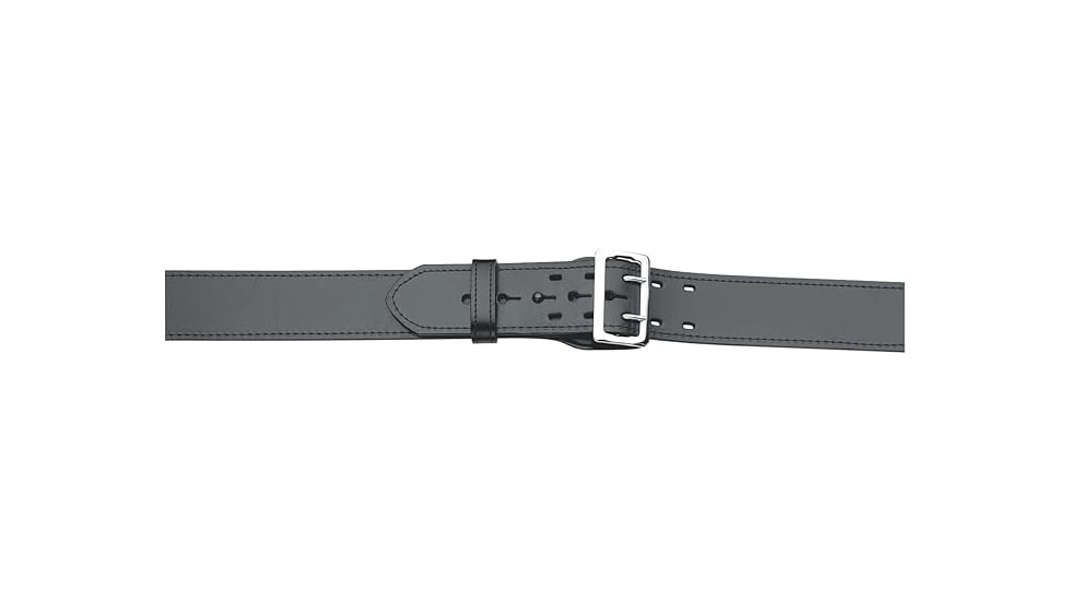 Gould &amp; Goodrich 3 Tapered Front Hi-gloss Duty Belt Nickle, Black - OUL-38