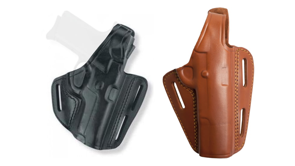 Gould &amp; Goodrich 803 Three Slot Pancake Concealment Holster, Black, Chestnut Brown