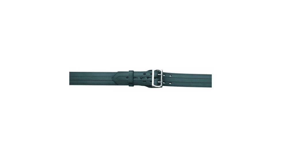 Gould &amp; Goodrich E-Z Slide Duty Belt, 4 Row Stitched, 42, Brass, Hi-Gloss, H49-42C4RBR