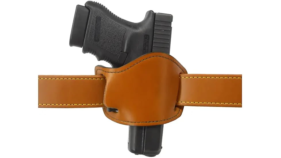 Gould &amp; Goodrich Low Profile Slide OWB Belt Holster, Medium/Small Frame Revolvers, Right Hand, Chestnut Brown, 893-2