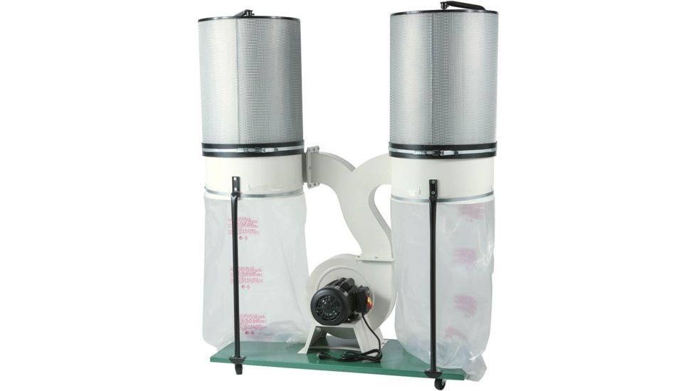Grizzly Industrial 3HP Double Canister Dust Collector with Aluminum Impeller   -   Polar Bear Series G0562ZP