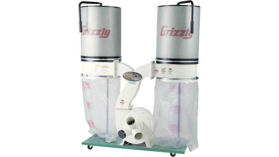 Grizzly Industrial 3HP Double Canister Dust Collector with Aluminum Impeller   -   Polar Bear Series G0562ZP