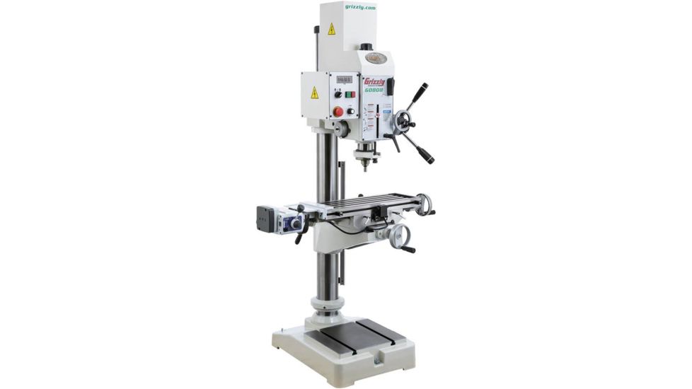 Grizzly Industrial Variable-Speed Gearhead Drill Press With Cross-Slide Table G0808
