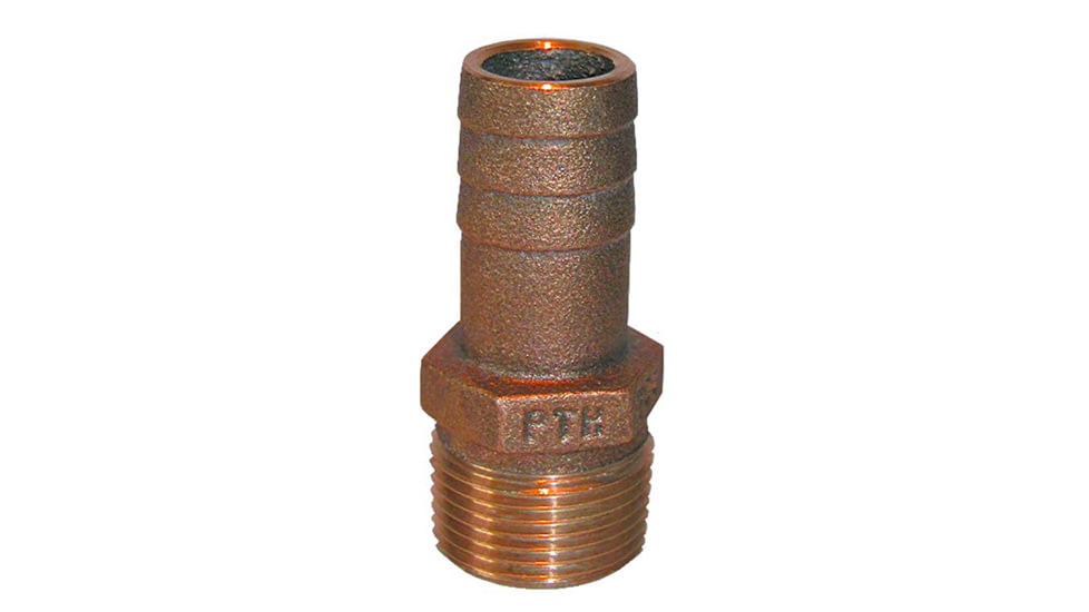 GROCO NPT x 1-1/8" ID Bronze Pipe to Hose Straight Fitting 1-1/4" 74257
