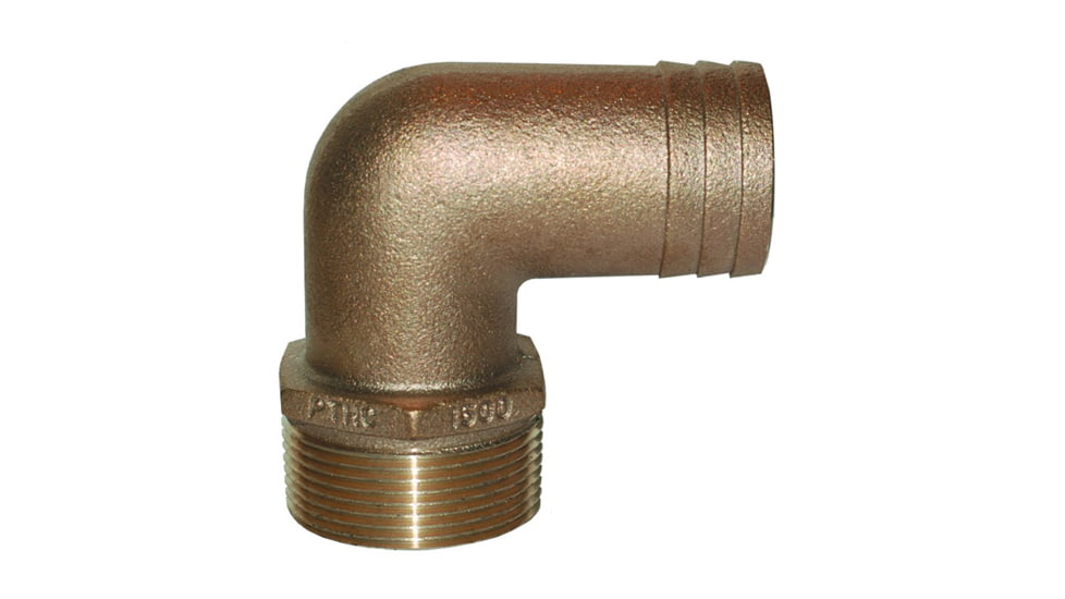 GROCO NPT x 3/4" ID Bronze 90 Degree Pipe to Hose Fitting Standard Flow Elbow 3/4" 74274
