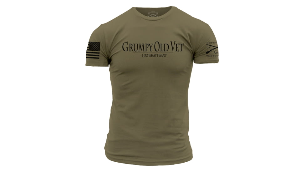 Grunt Style Grumpy Old Vet T-Shirt - Mens, Military Green, Medium, GS4505-M