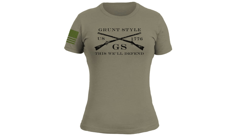 Grunt Style GS Logo Basic T-Shirt - Womens, Military Green, Large, GS3675-L
