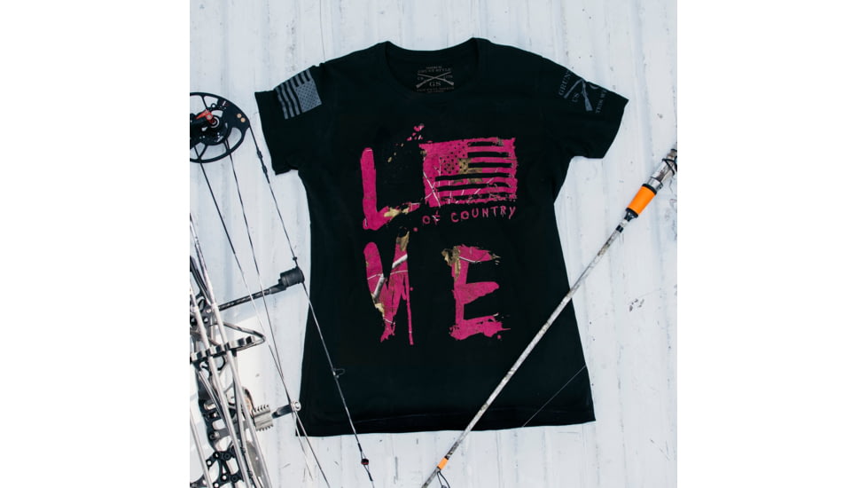 Grunt Style Realtree Xtra Love Of Country T-Shirt - Womens, Black, 2XL, GS3971-2XL