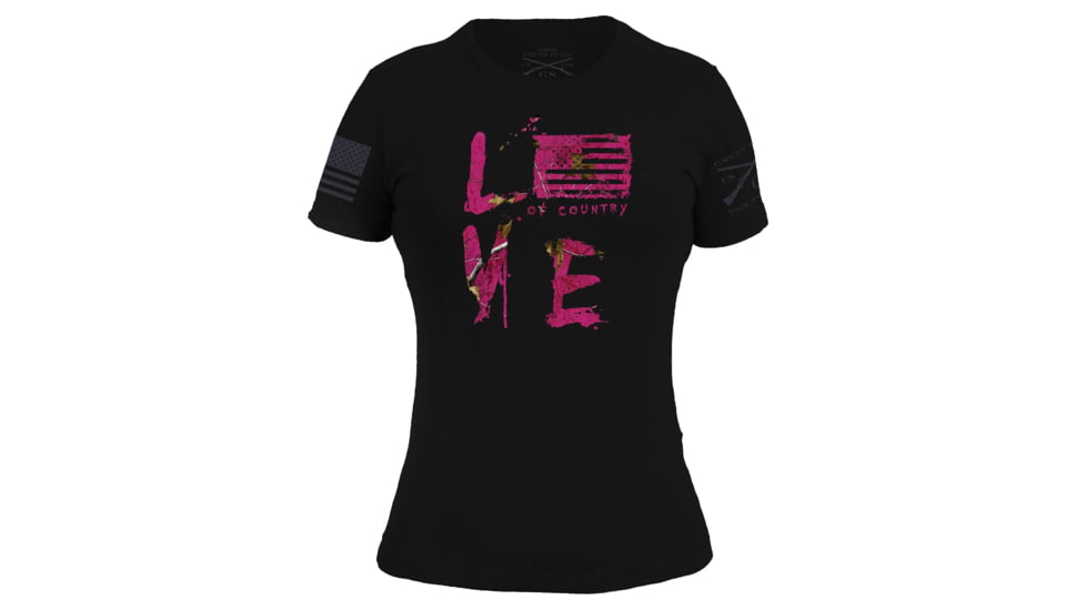 Grunt Style Realtree Xtra Love Of Country T-Shirt - Womens, Black, 2XL, GS3971-2XL