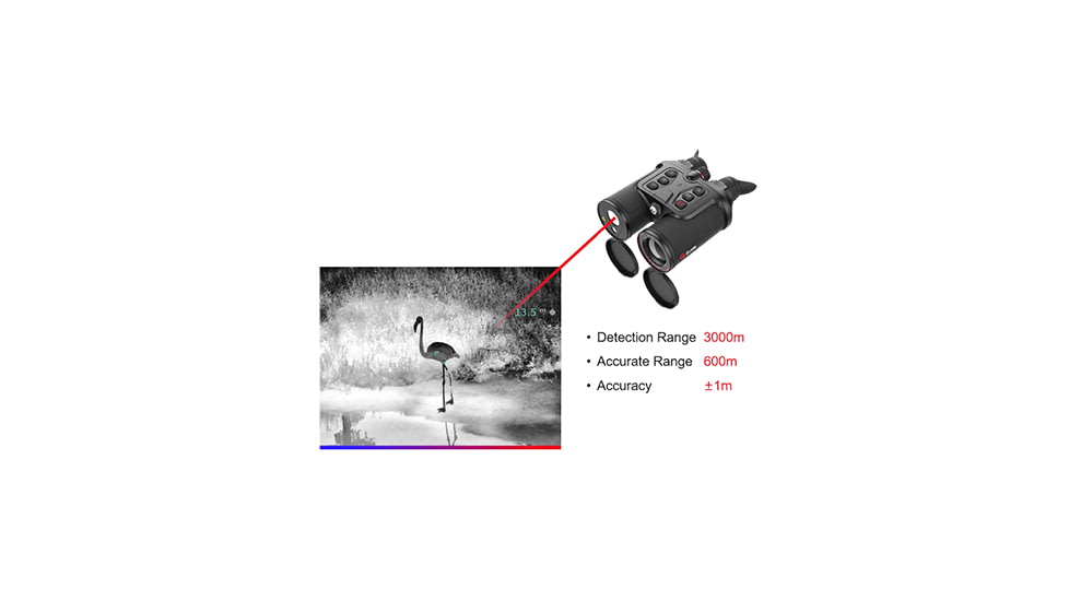 Guide USA TN series LRF TN430 2.3-9.2x30mm Thermal Binocular, 400x300, Black, TN430LRF