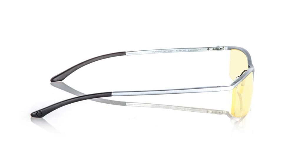 Gunnar Optiks Emissary Semi-Rimless Advanced Computer Glasses, Mercury Frame Finish, Mercury, Semi-Rimless ST003-C011