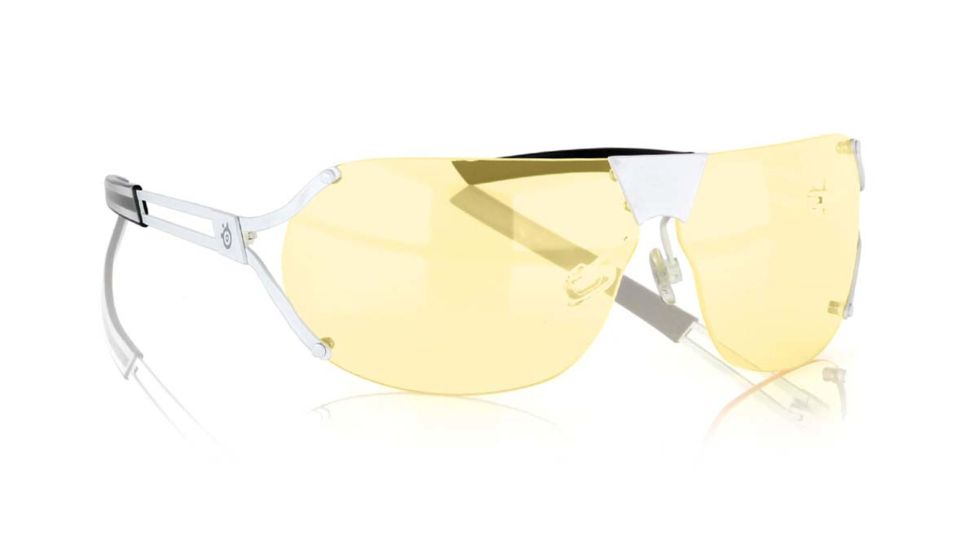Gunnar Optiks SteelSeries Desmo Semi-Rimless Advanced Video Gaming Glasses, Onyx/Snow Frame Finish, Snow/Onyx, Semi-Rimless DES-04201
