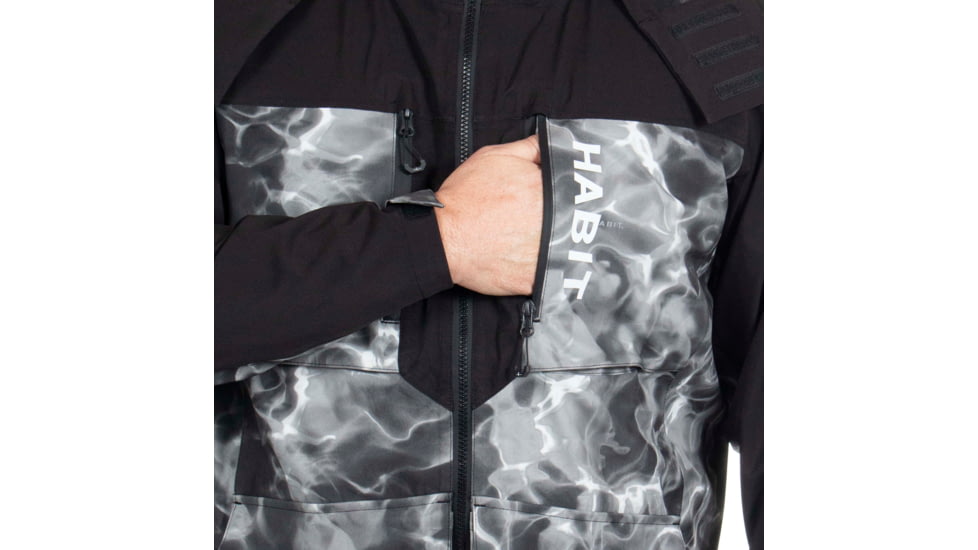 Habit Anglers Bluff Rain Jacket, Habit Gray Waves/Black, Extra Large, RS10032-O-8-6-XL-4G5