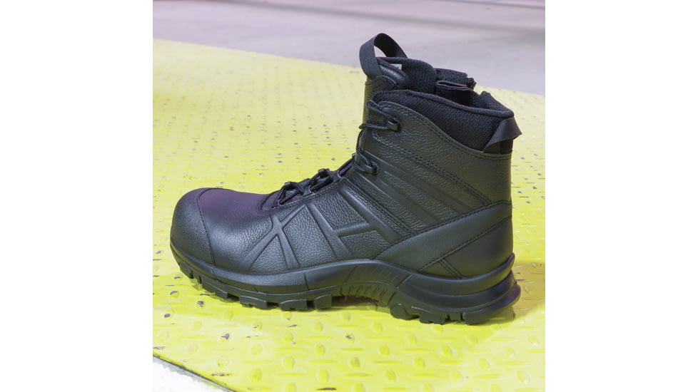 HAIX Black Eagle Safety 55 Mid, Side-Zip, Mens Boots, Black, 7 Extra Wide, 620012XW-7