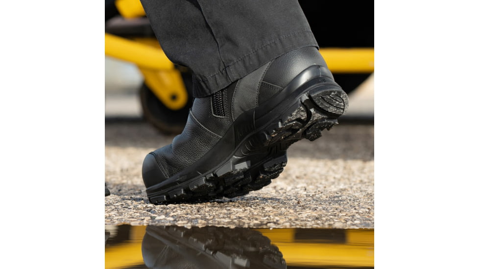 HAIX Black Eagle Safety 55 Mid, Side-Zip, Mens Boots, Black, 7 Extra Wide, 620012XW-7