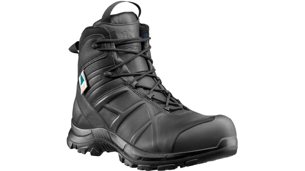 HAIX Black Eagle Safety 55 Mid, Side-Zip, Mens Boots, Black, 7 Extra Wide, 620012XW-7