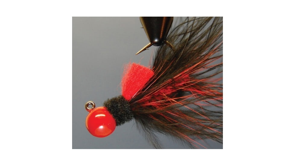 Hawken Outdoors Aerojig Marabou Jig 1/4 oz, 1/0 Hook, Black &amp; Flame, AJM14108